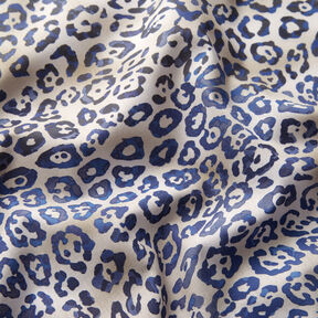 GOTS Popeline di cotone Motivo leopardato | TCC x LOOKS by Wolfgang Joop – indaco/tortora chiaro, 