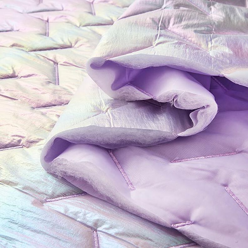 tessuto trapuntato Disegno diagonale, iridescente – lillà pastello,  image number 5