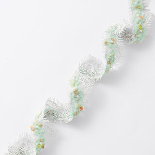 nastro in pizzo fiori di tulle [30 mm] – grigio chiaro, 
