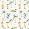 jersey di cotone Baby animali della giungla stampa digitale – bianco lana,  thumbnail number 1