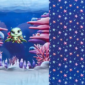 jersey di cotone Dolce tartaruga taglio di tessuto | Glitzerpüppi – blu reale, 