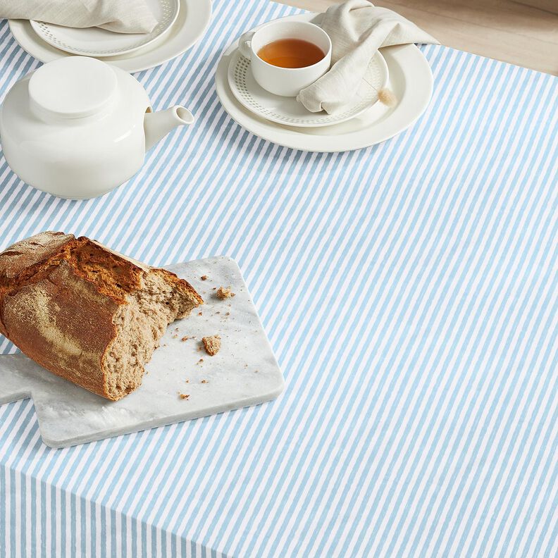 tessuto in cotone cretonne Strisce casual – azzurro/bianco, image number 6