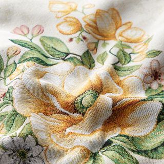 taglio di tessuto arredo gobelin grande fiore – beige/giallo, 