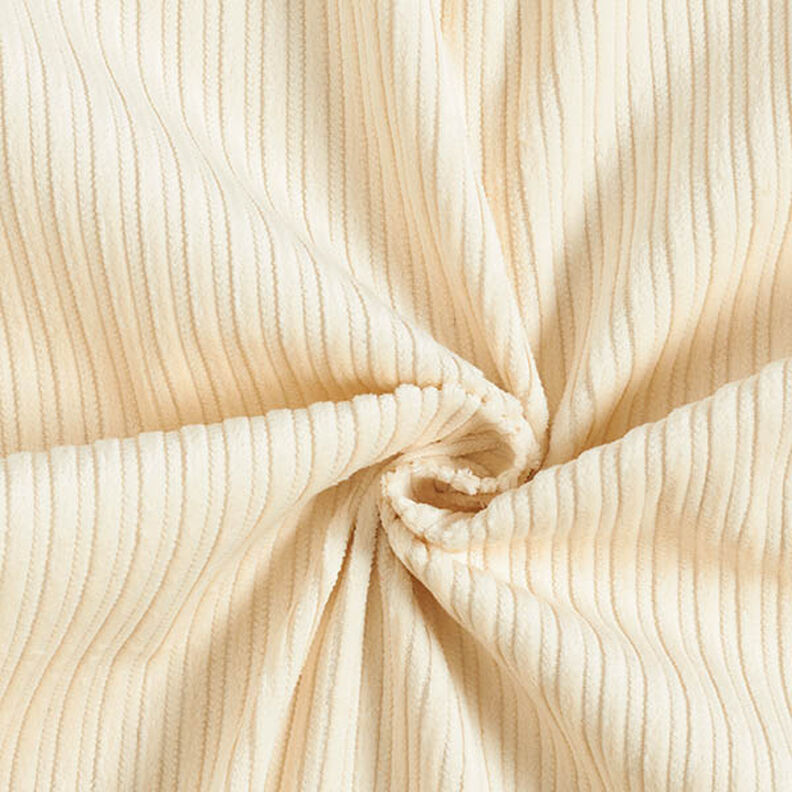 Velluto a coste fantasia largo e stretto – bianco lana,  image number 1