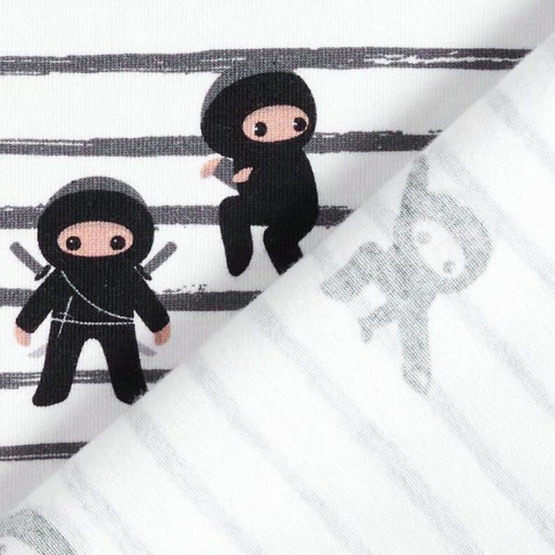 jersey di cotone Ninja a strisce  – bianco,  image number 4