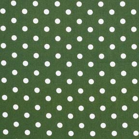 popeline di cotone grandi pois – verde scuro/bianco, 