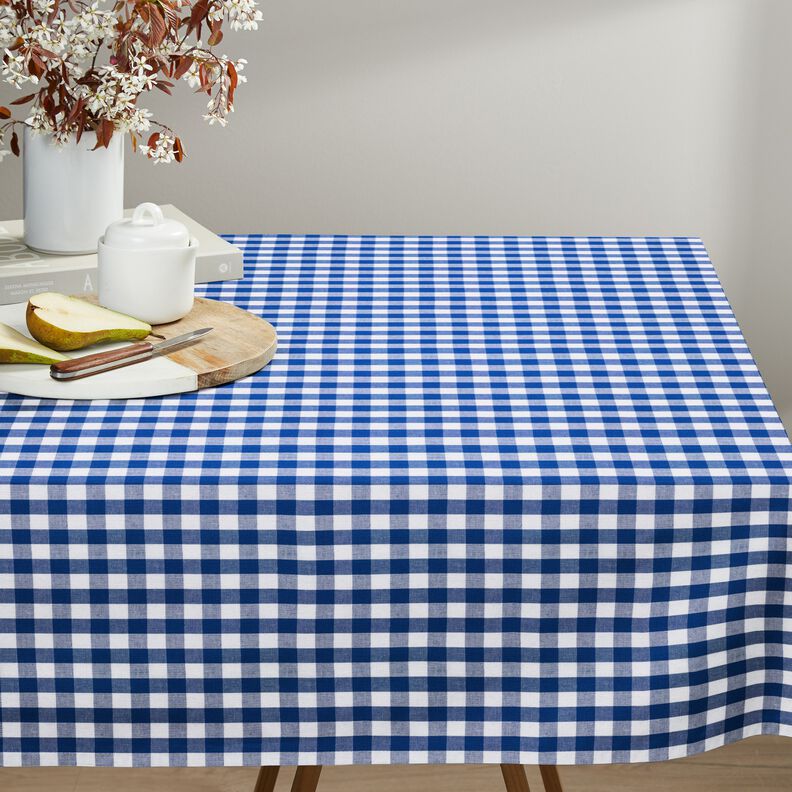tessuto in cotone Quadro vichy 1,7 cm – blu reale/bianco,  image number 7
