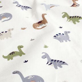 jersey di cotone Dinosauri felici – avorio/canna palustre, 