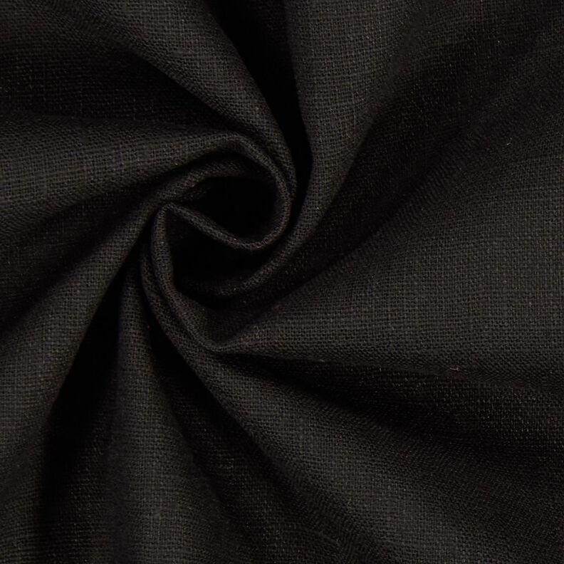 Tessuto di lino misto Ramie medio – nero,  image number 3