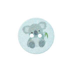 bottone in poliestere a 2 fori Recycling Koala [Ø18 mm] – azzurro baby, 