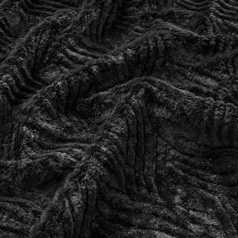 ecopelliccia linee ondulate – nero,  image number 2