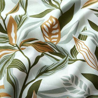 tessuto arredo tessuti canvas foglie dipinte – verde/bianco, 