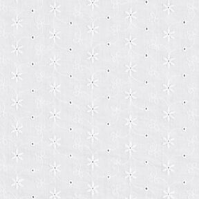 Batista di cotone ricami a giorno Tralci di fiori – bianco, 