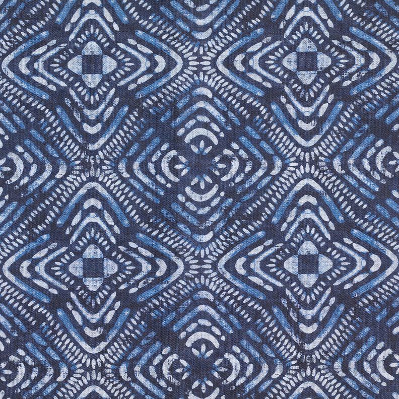 tessuto arredo tessuti canvas Piastrelle batik – indaco/bianco,  image number 5