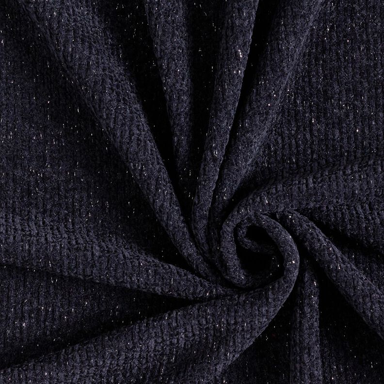 ciniglia maglia jacquard Glitter – nero-azzurro/argento effetto metallizzato,  image number 1