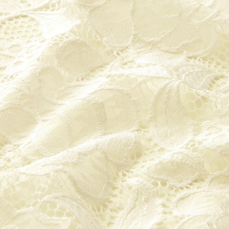 pizzo elastico Boccioli e foglie – bianco lana, image number 3