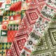 tessuto arredo mezzo panama Collage festivo – beige chiaro/verde abete,  thumbnail number 5