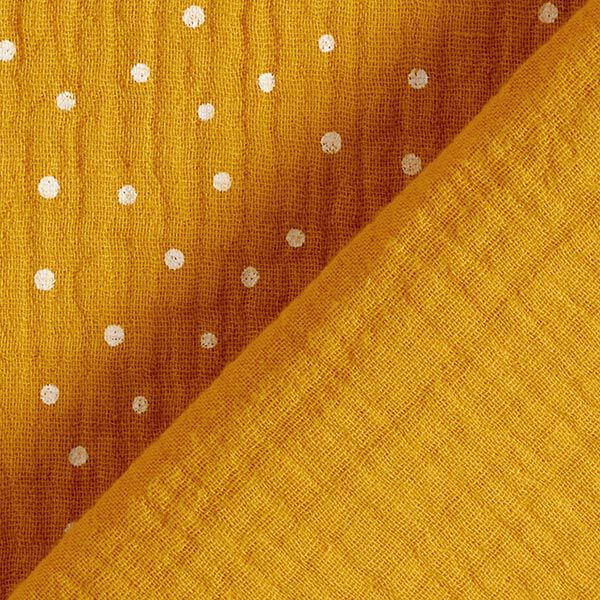 mussolina / tessuto doppio increspato piccoli pois – giallo curry/bianco,  image number 4
