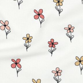 Jersey a nido d’ape fiori | Poppy Fabrics – avorio/albicocca, 