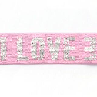 nastro elastico Love [ 4,7 cm ] – rosa/argento, 