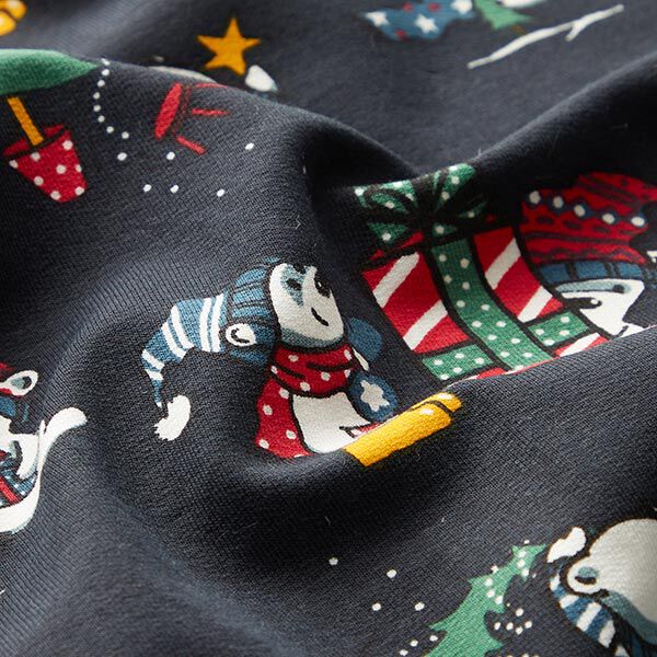 felpa garzata Orsi polari che festeggiano il Natale – blu marino, image number 2