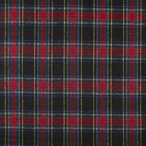 Tessuto per cappotto in misto lana vergine tartan – nero/rosso, 