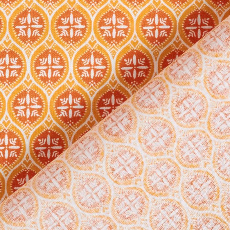 Cretonne di cotone Motivo ornamentale a mattonelle – arancione,  image number 4