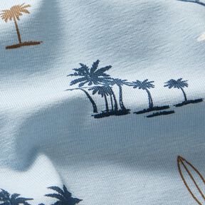 jersey di cotone Sensazione hawaiana – blu-argento | Resto 50cm, 