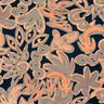 jersey di viscosa Fiori dipinti – blu notte/arancio pesca,  thumbnail number 1