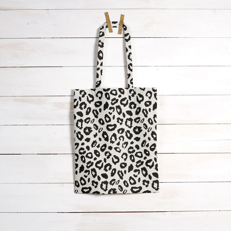 tessuto arredo Jacquard Motivo leopardato – avorio/nero, image number 8