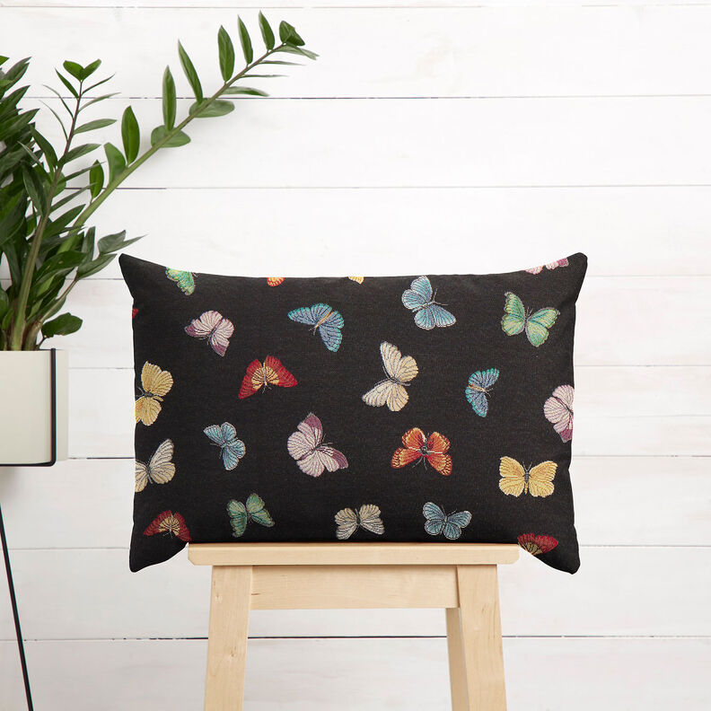 tessuto arredo gobelin Sciame di farfalle – nero,  image number 7