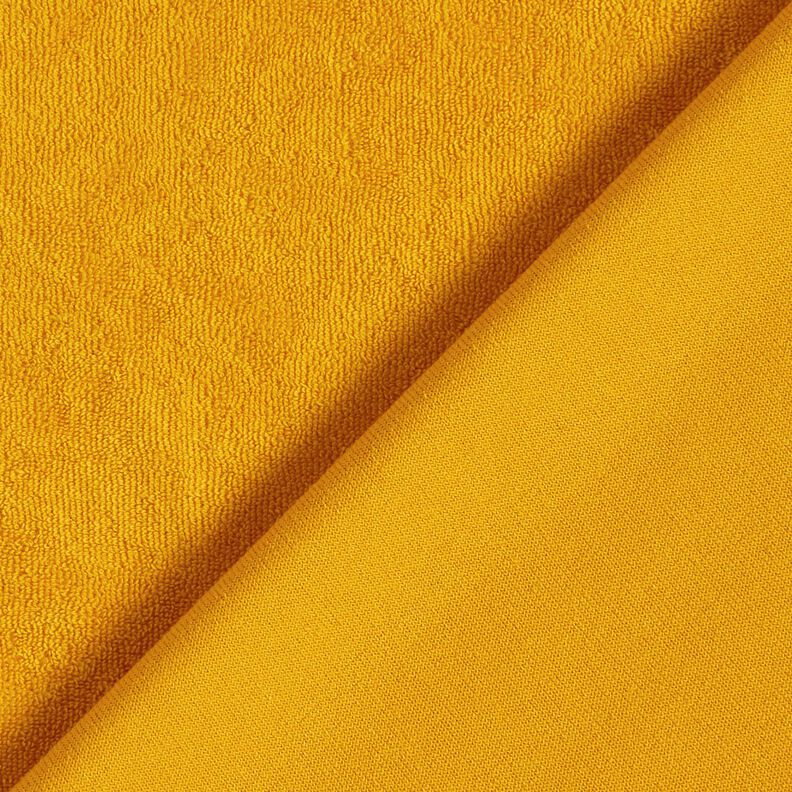 tessuto in spugna stretch tinta unita – giallo curry,  image number 3