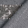 Tessuto in maglia con paillettes glitterate a strisce orizzontali – grigio,  thumbnail number 5