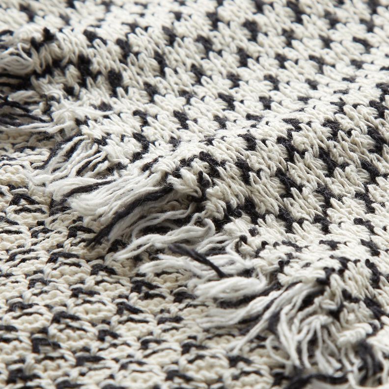 Cotone lavorato a maglia grossa con pois astratti – bianco/blu marino,  image number 5
