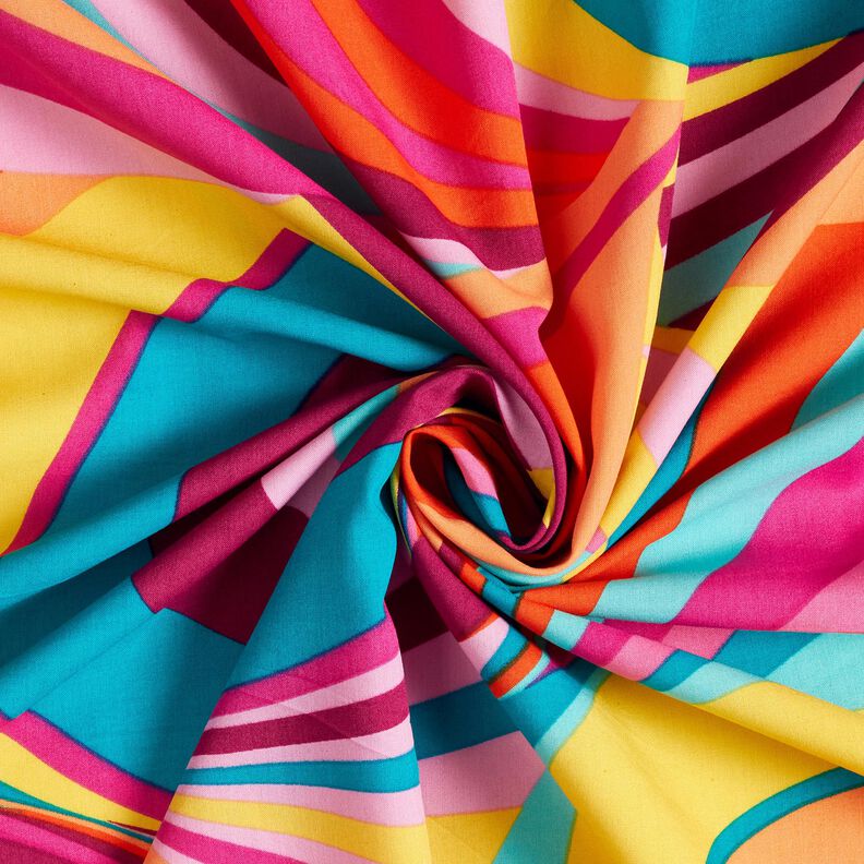 Voile di viscosa e cotone con anelli astratti – violetto pastello/azzurro, image number 3