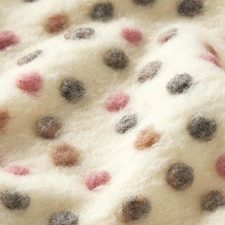 tessuto in maglia di lana, pallini colorati – bianco lana, 