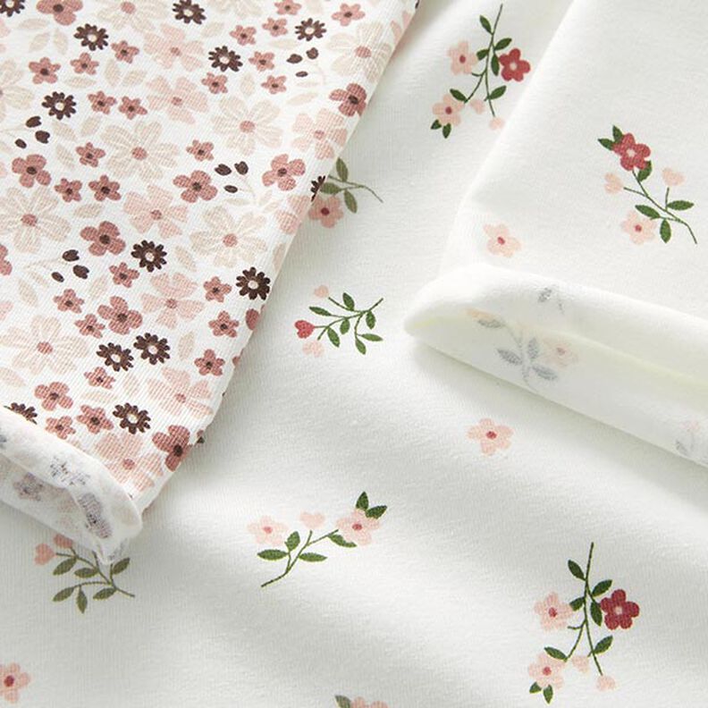 jersey di cotone fiori e cuori – bianco lana,  image number 5