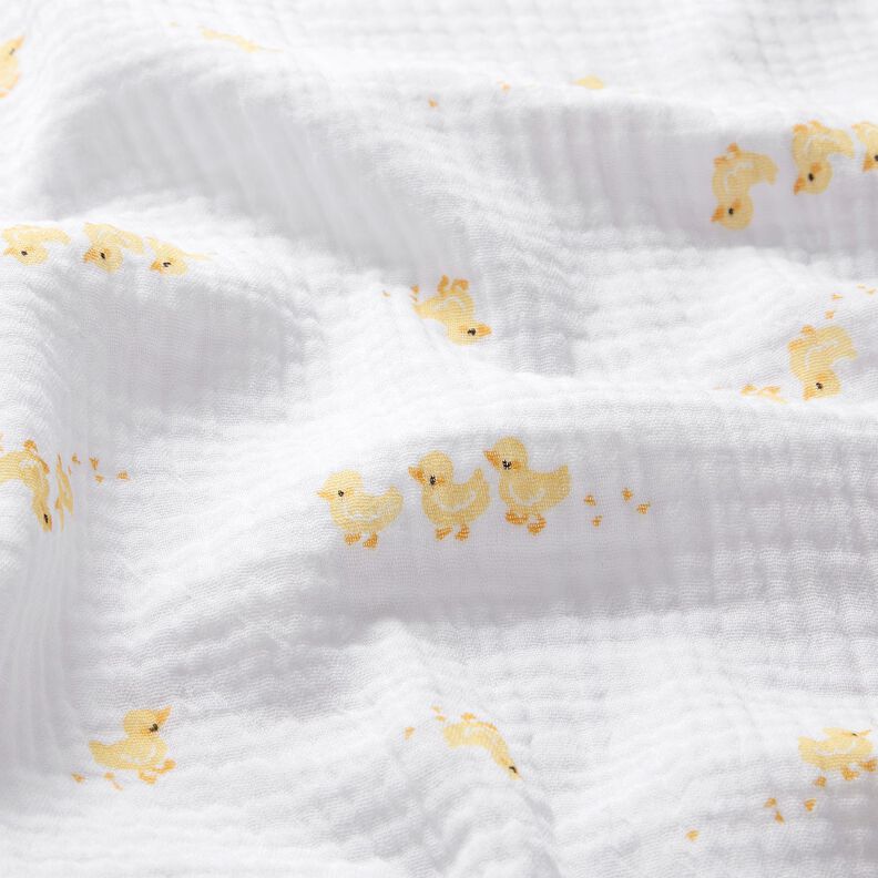 mussolina / tessuto doppio increspato Dolci anatroccoli – bianco/oro,  image number 2