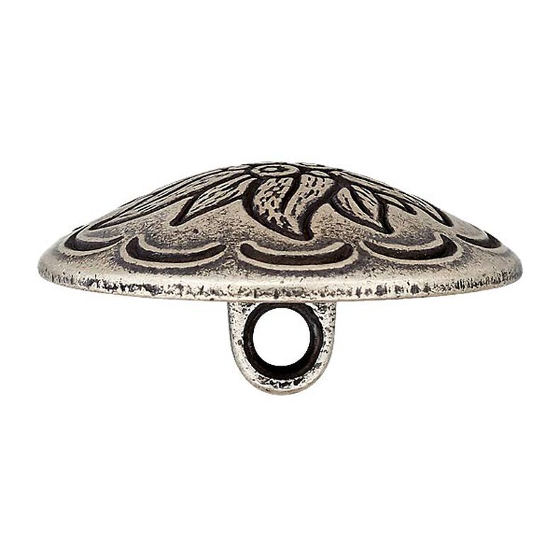 bottone abiti tirolesi, tralcio fiorito - argent ancien metallica antico metallica,  image number 2