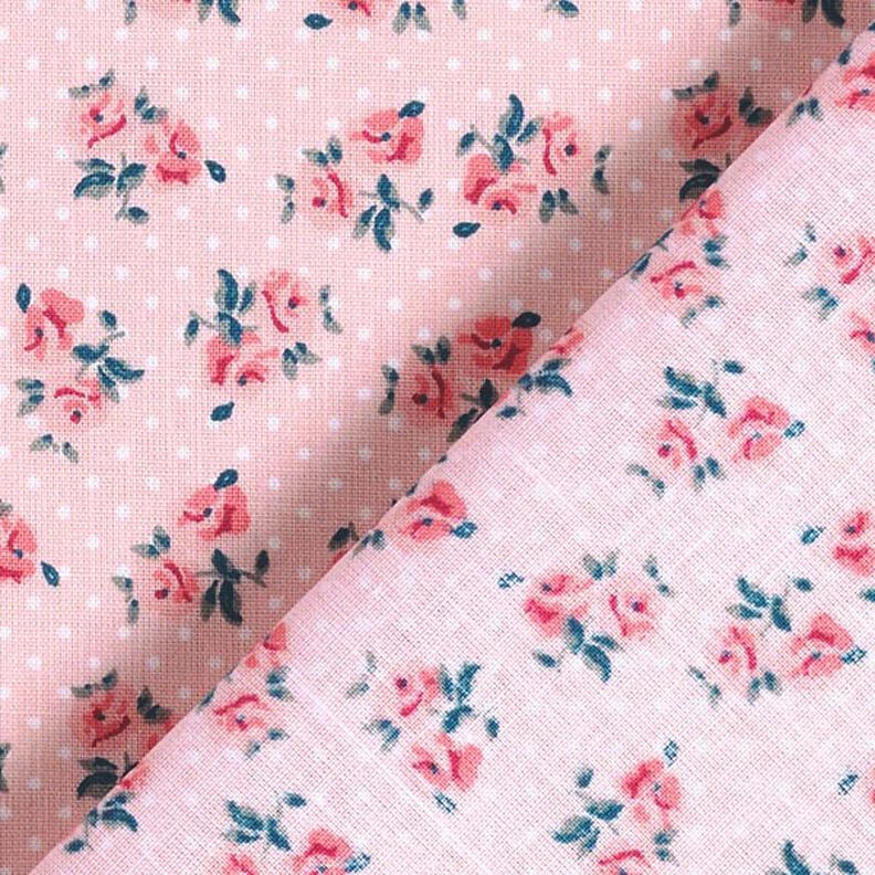 tessuto in cotone cretonne piccole rose – rosa,  image number 5