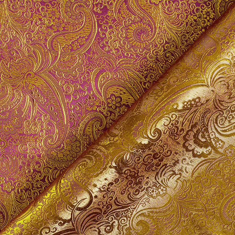 jacquard abbigliamento, paisley effetto metallizzato – lillà/oro,  image number 6