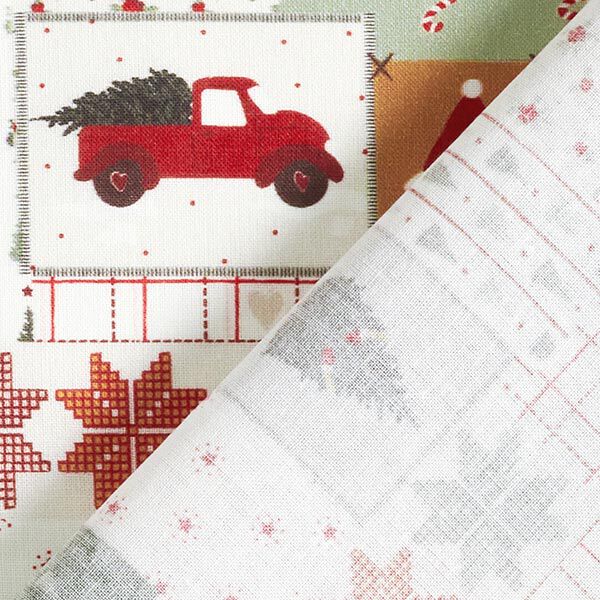 tessuto in cotone cretonne collage festoso – bianco lana/verde, image number 4