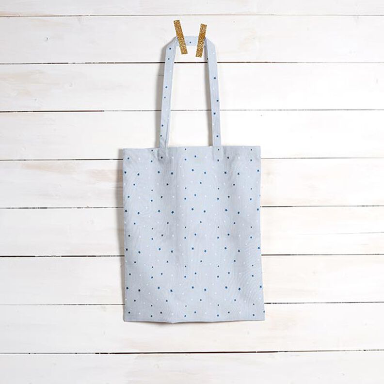 tessuto in cotone cretonne stelle – blu,  image number 7