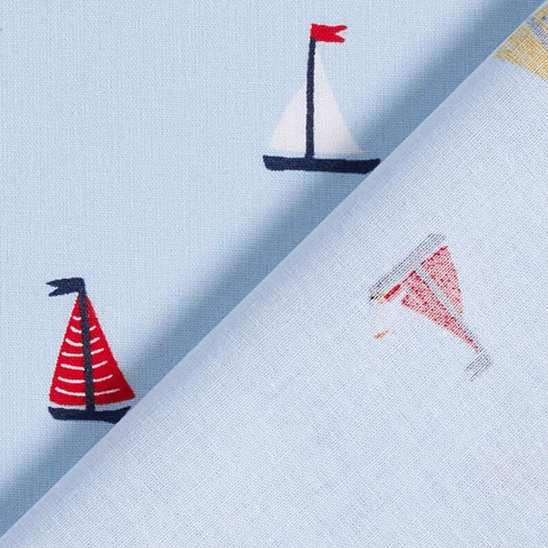 popeline di cotone barche a vela e gabbiani – blu cielo,  image number 4