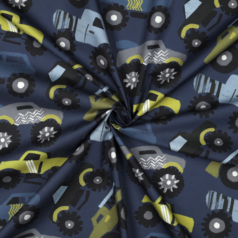 popeline di cotone Monster trucks | Poppy Fabrics – blu marino, image number 3