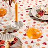 tessuto arredo mezzo panama Cuori sparsi – crema/rosso scuro,  thumbnail number 6