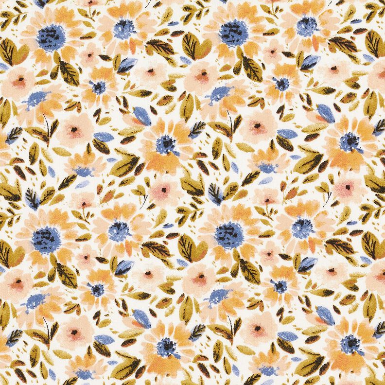 Mare di fiori in popeline di cotone – anacardo/bianco,  image number 1