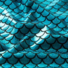 jersey laminato squame di sirena – nero/turchese, 