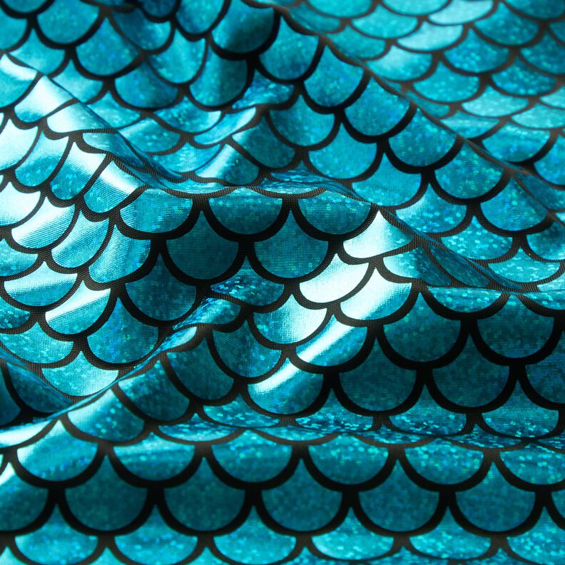 jersey laminato squame di sirena – nero/turchese,  image number 2