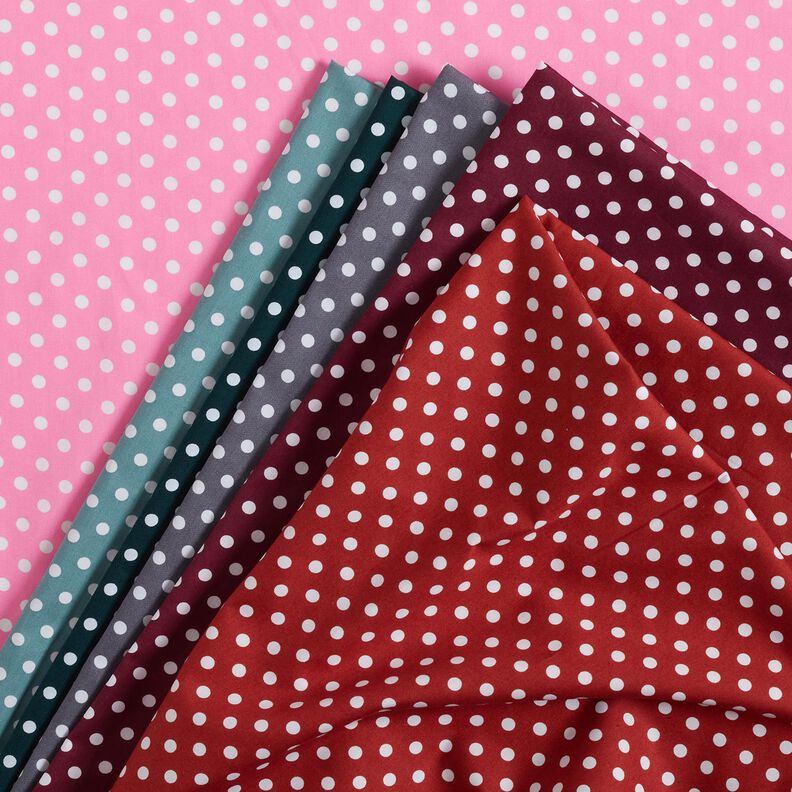 popeline di cotone Pois Polka – grigio ardesia/bianco,  image number 5